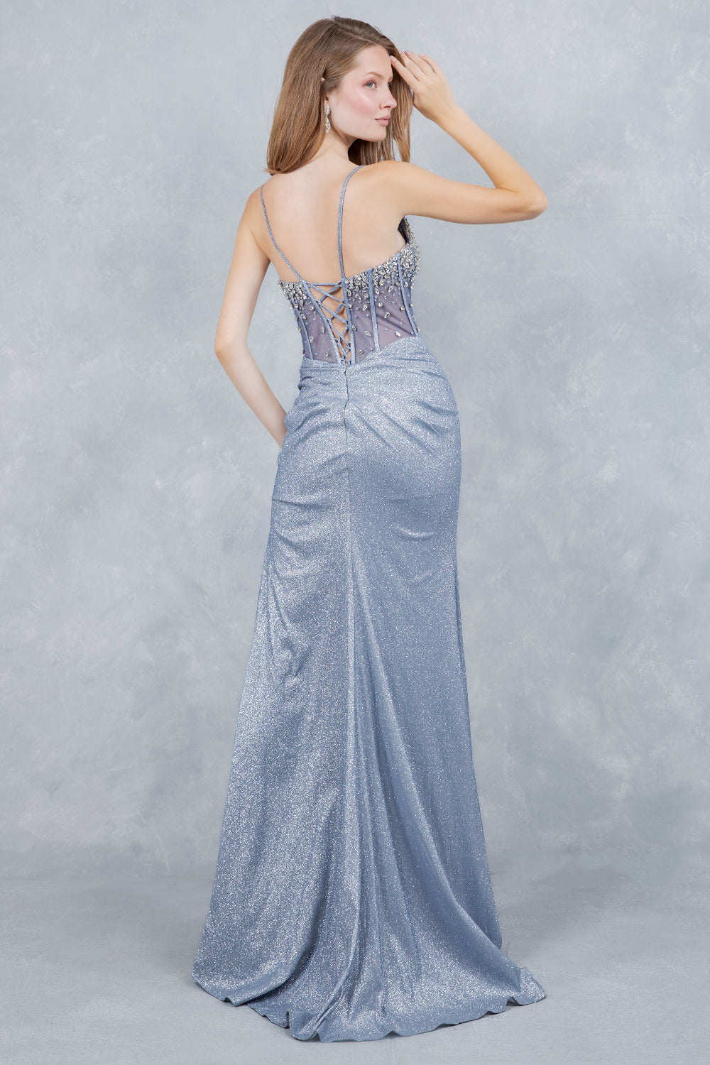 Glitter Sleeveless Gown by Cinderella Couture 8562J
