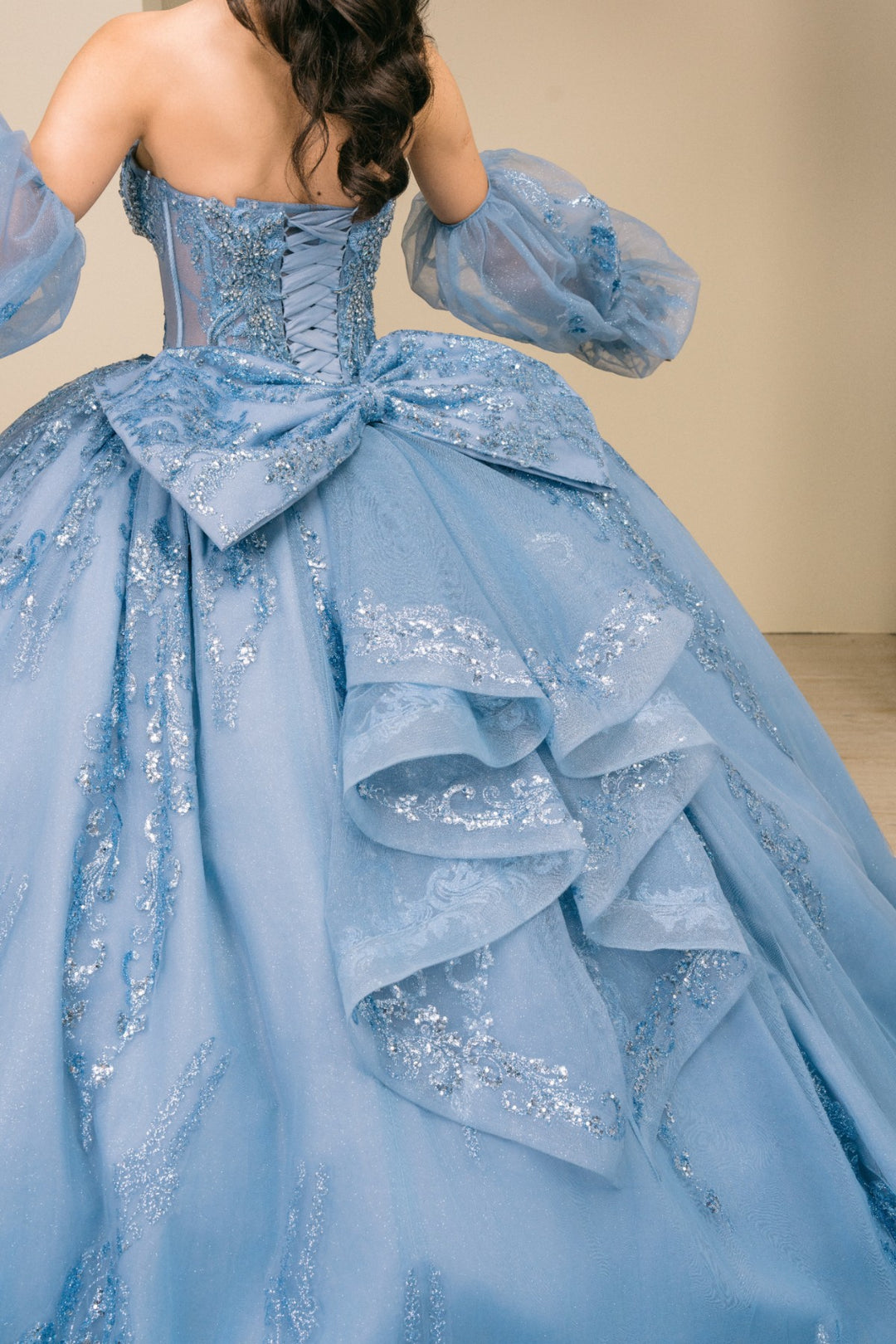 Puff Sleeve Ball Gown by Cinderella Couture 8565JQ