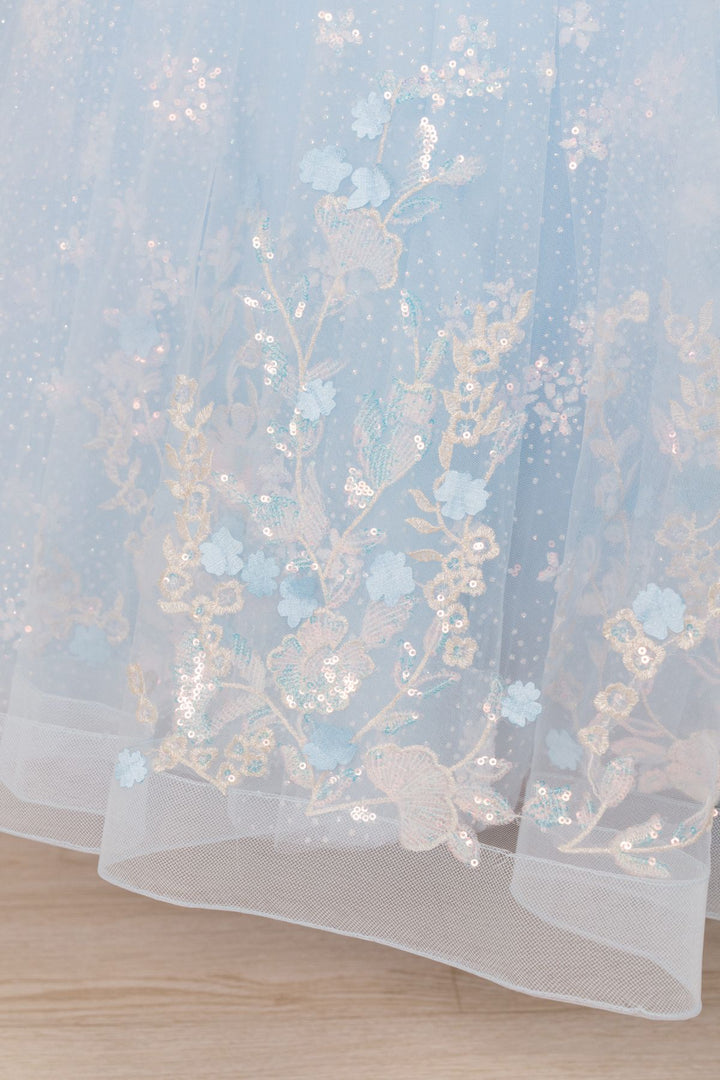 Girls V-Neck Ruffled Gown by Cinderella Couture 8570