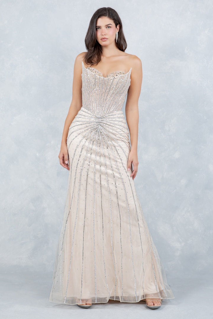 Strapless Column Gown by Cinderella Couture 8576J
