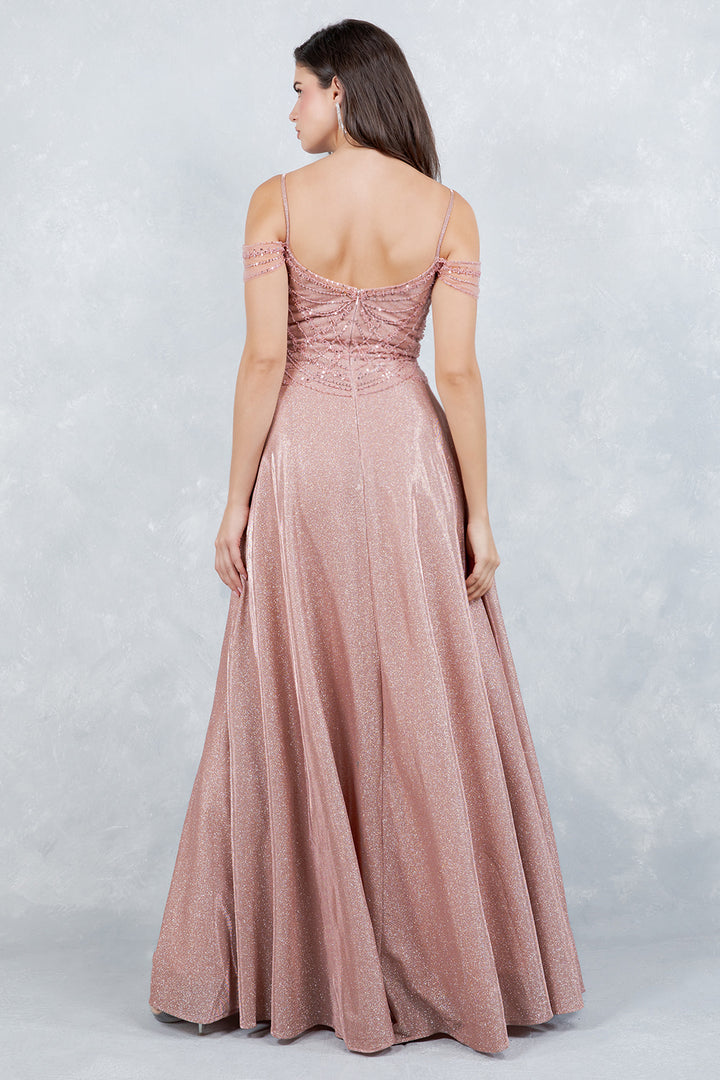 Cold Shoulder A-line Gown by Cinderella Couture 8581J