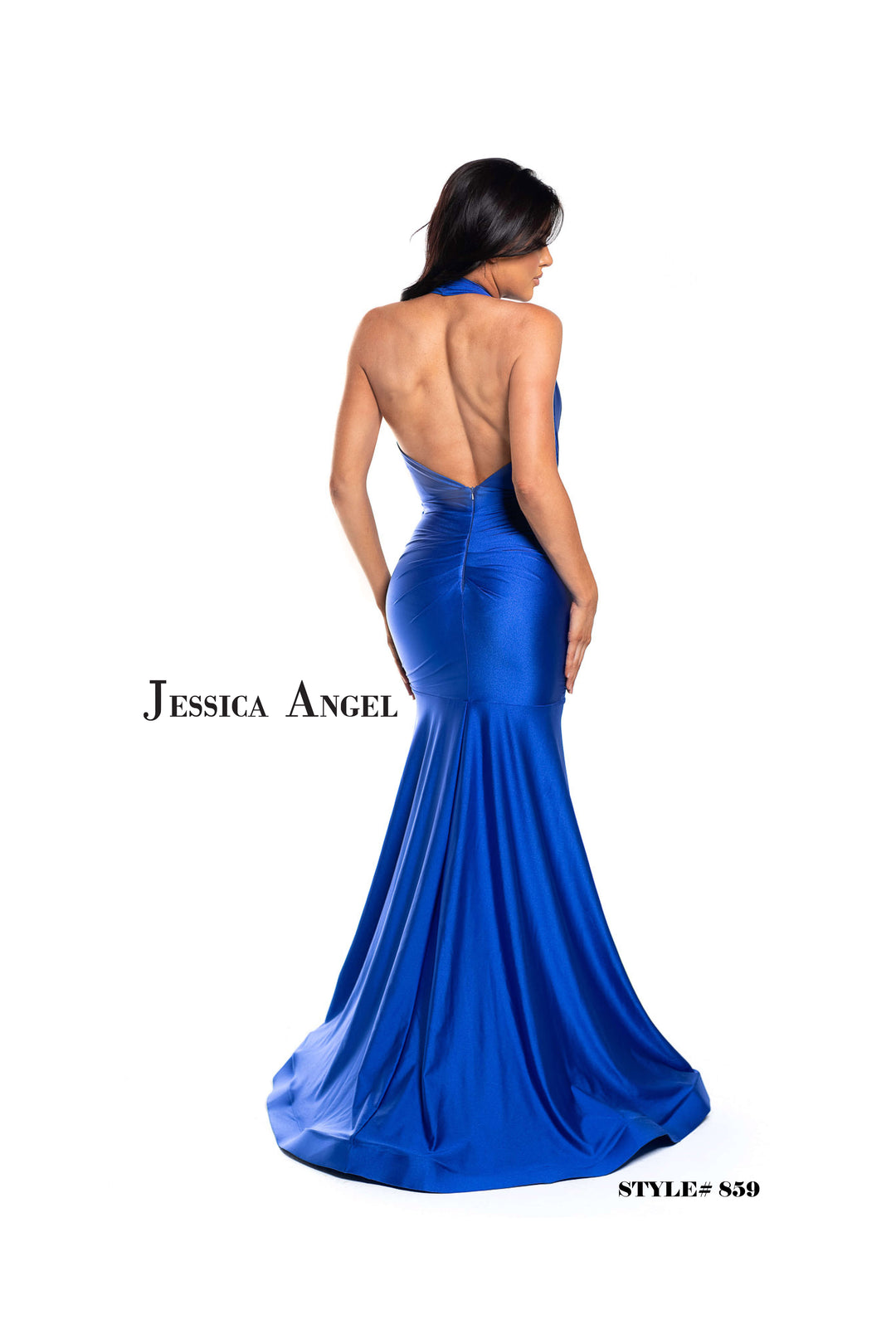 Jersey Fitted Halter Gown by Jessica Angel 859