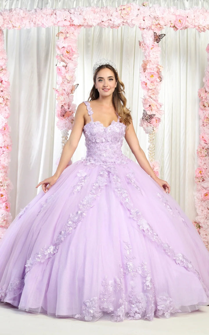 3D Floral Sleeveless Ball Gown by May Queen LK159