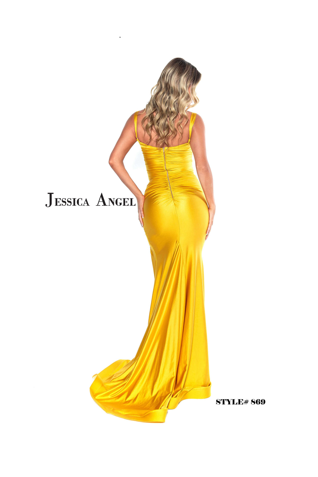 Jersey Fitted Sleeveless Slit Gown by Jessica Angel 869