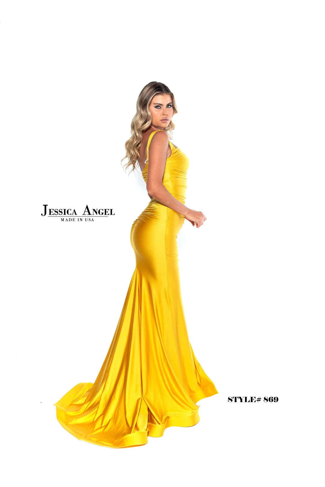 Jersey Fitted Sleeveless Slit Gown by Jessica Angel 869