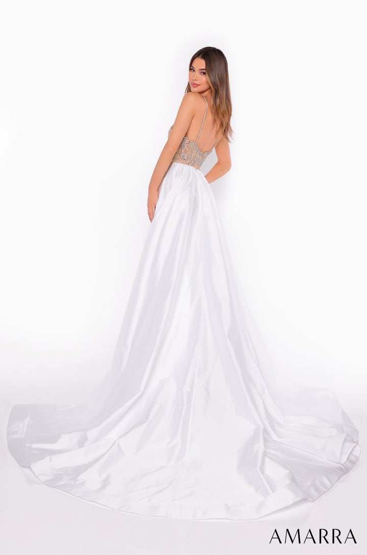 Beaded Sleeveless Overskirt Gown by Amarra 88087