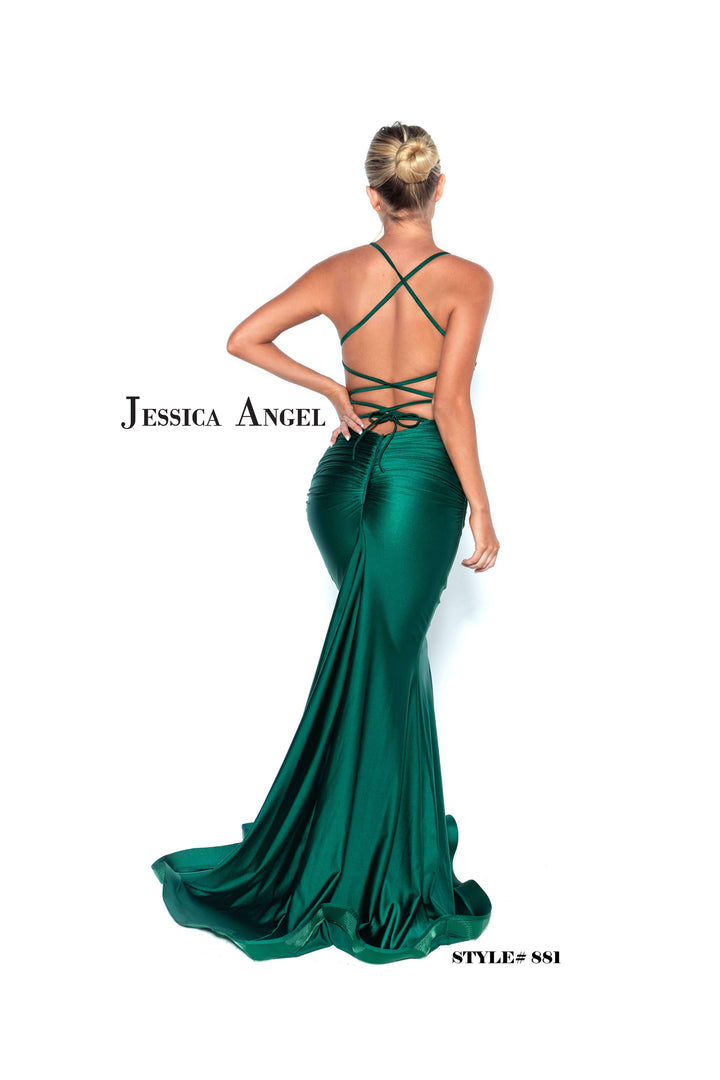 Jersey Fitted Strappy Back Gown by Jessica Angel 881