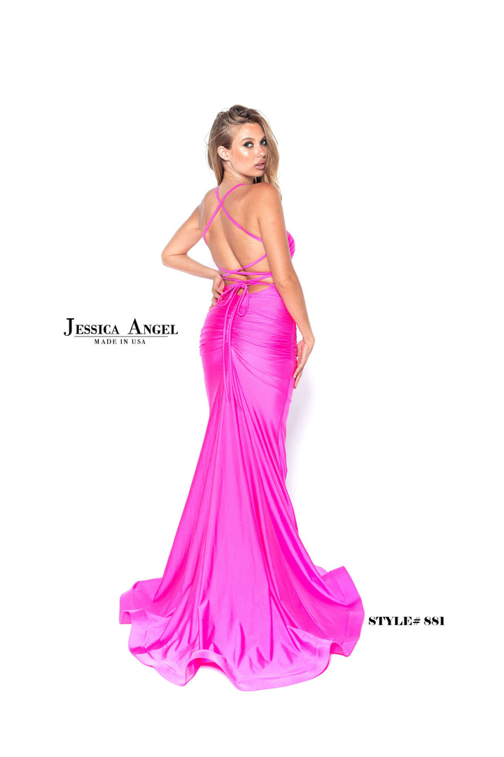 Jersey Fitted Strappy Back Gown by Jessica Angel 881