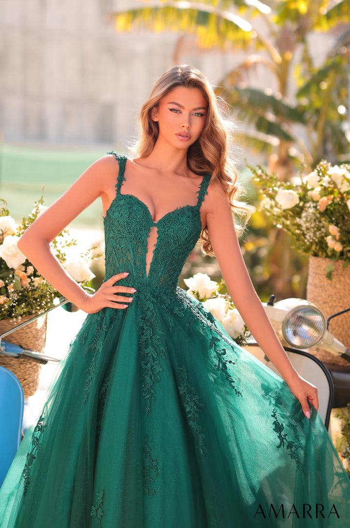 Applique Sleeveless A-line Gown by Amarra 88970