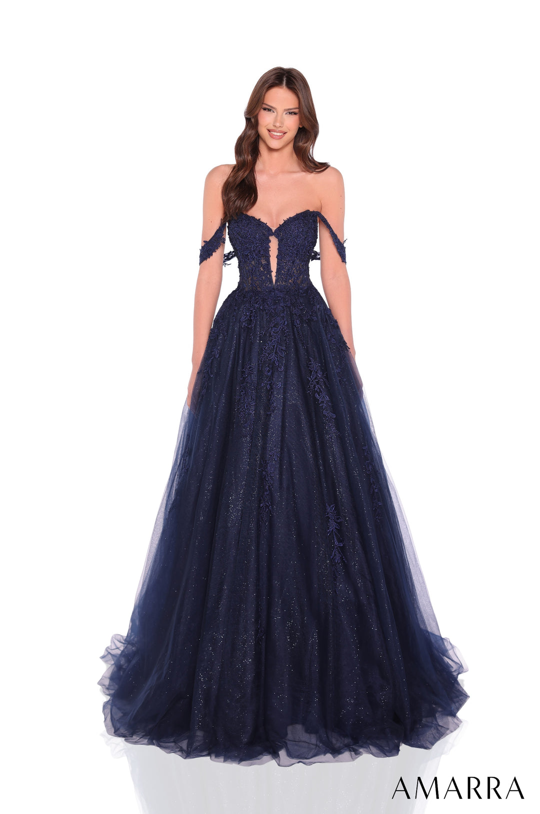 Applique Sleeveless A-line Gown by Amarra 88970