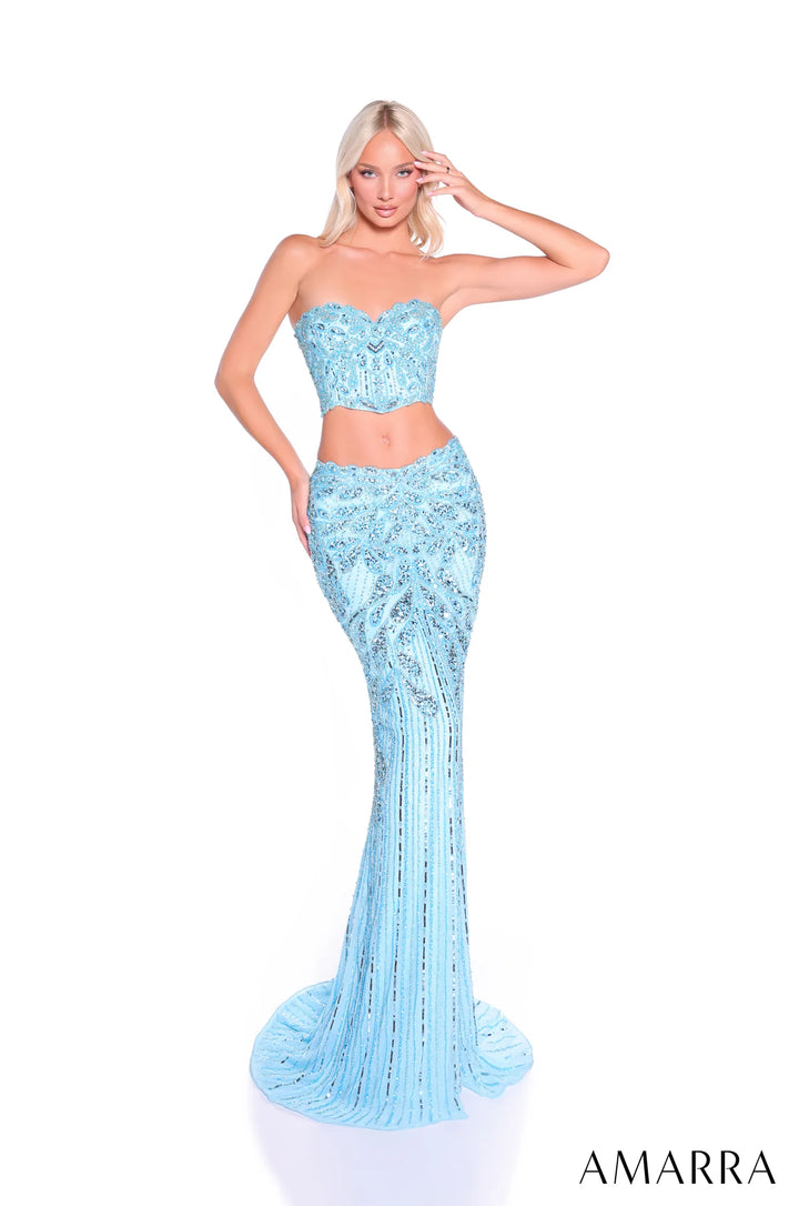 Beaded 2-Piece Strapless Gown by Amarra 89059