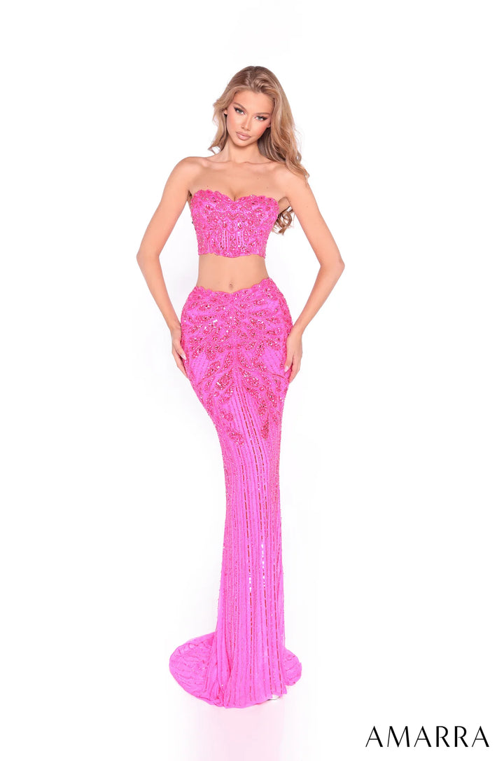 Beaded 2-Piece Strapless Gown by Amarra 89059