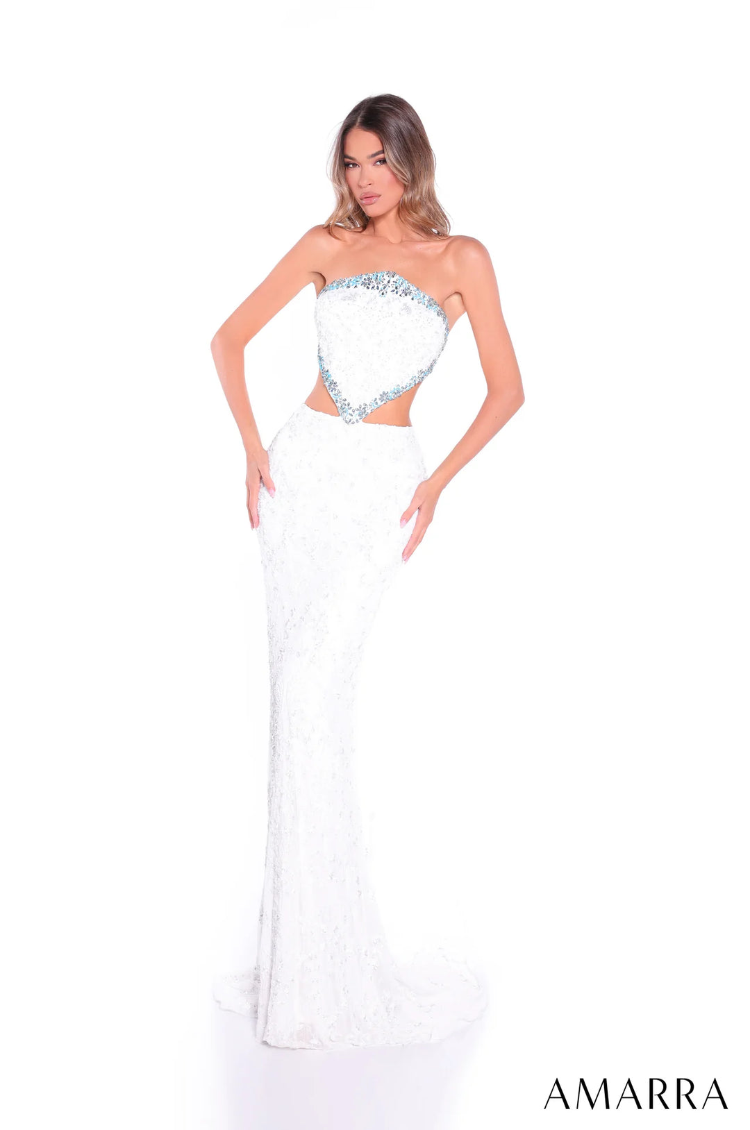 Beaded 2-Piece Strapless Gown by Amarra 89095