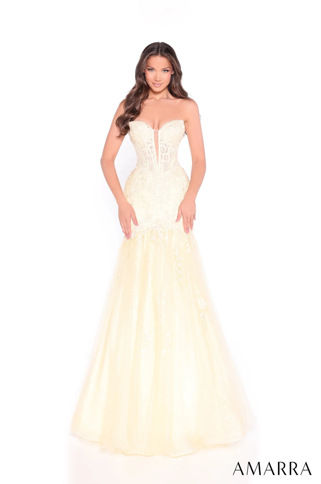 Applique Strapless Mermaid Dress by Amarra 89319