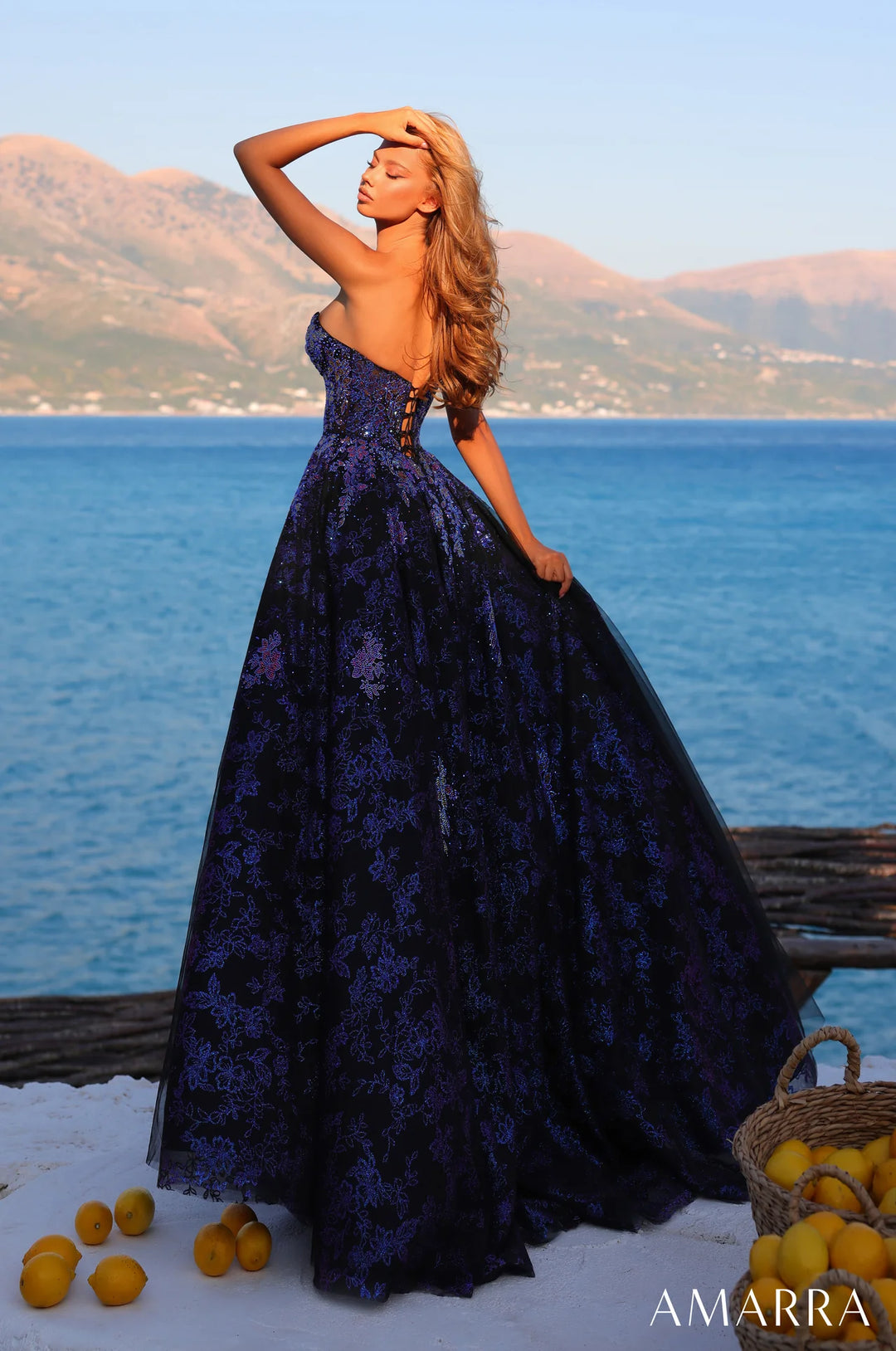 Glitter Strapless A-line Gown by Amarra 89415