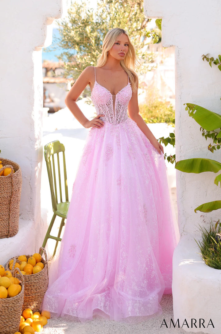 Applique Sleeveless A-line Gown by Amarra 89425