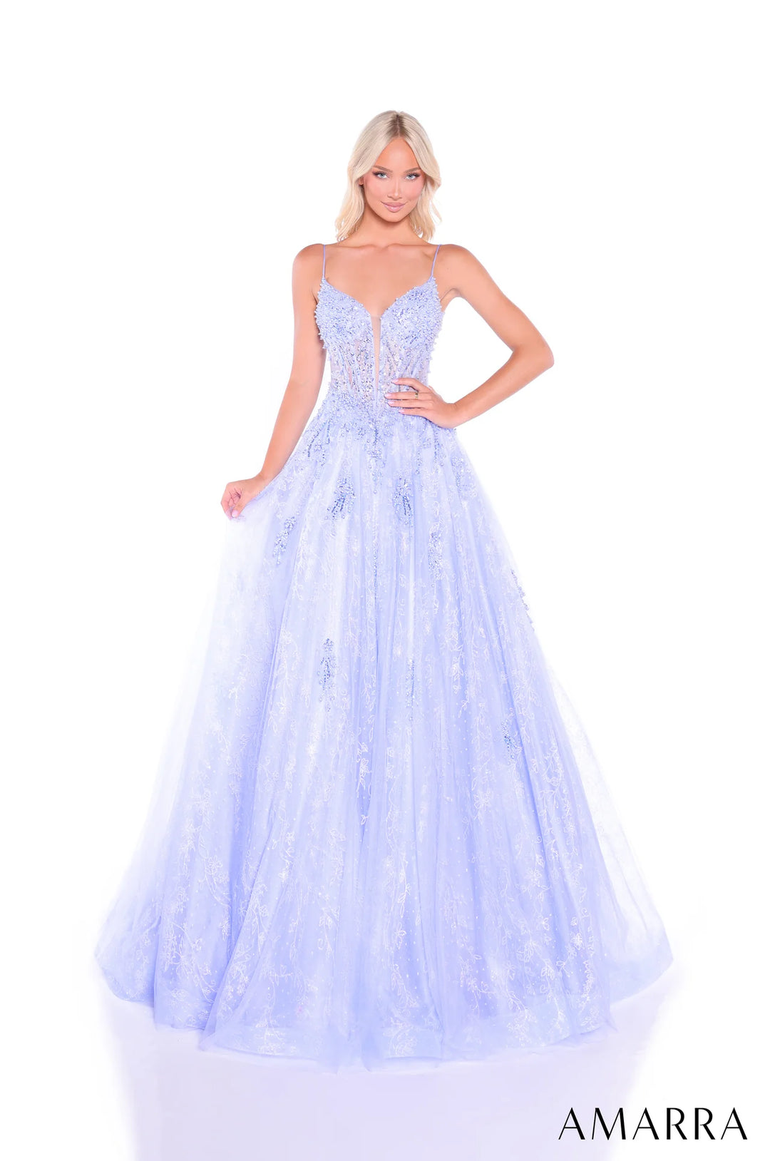 Applique Sleeveless A-line Gown by Amarra 89425