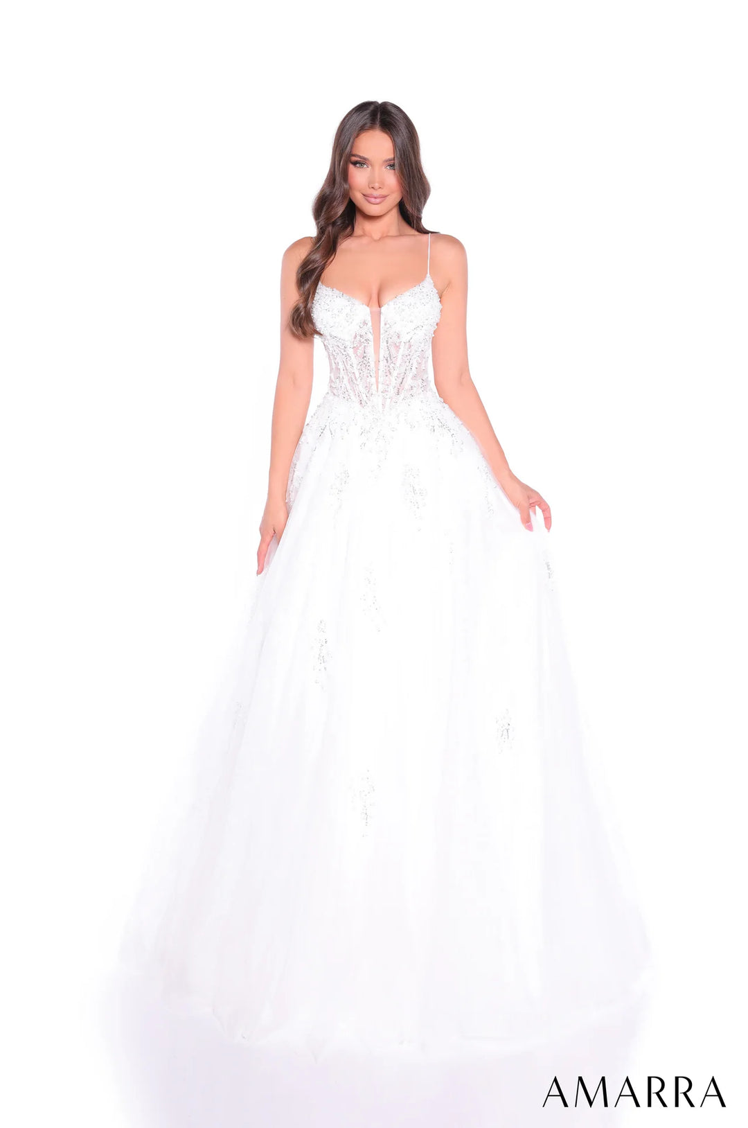 Applique Sleeveless A-line Gown by Amarra 89425