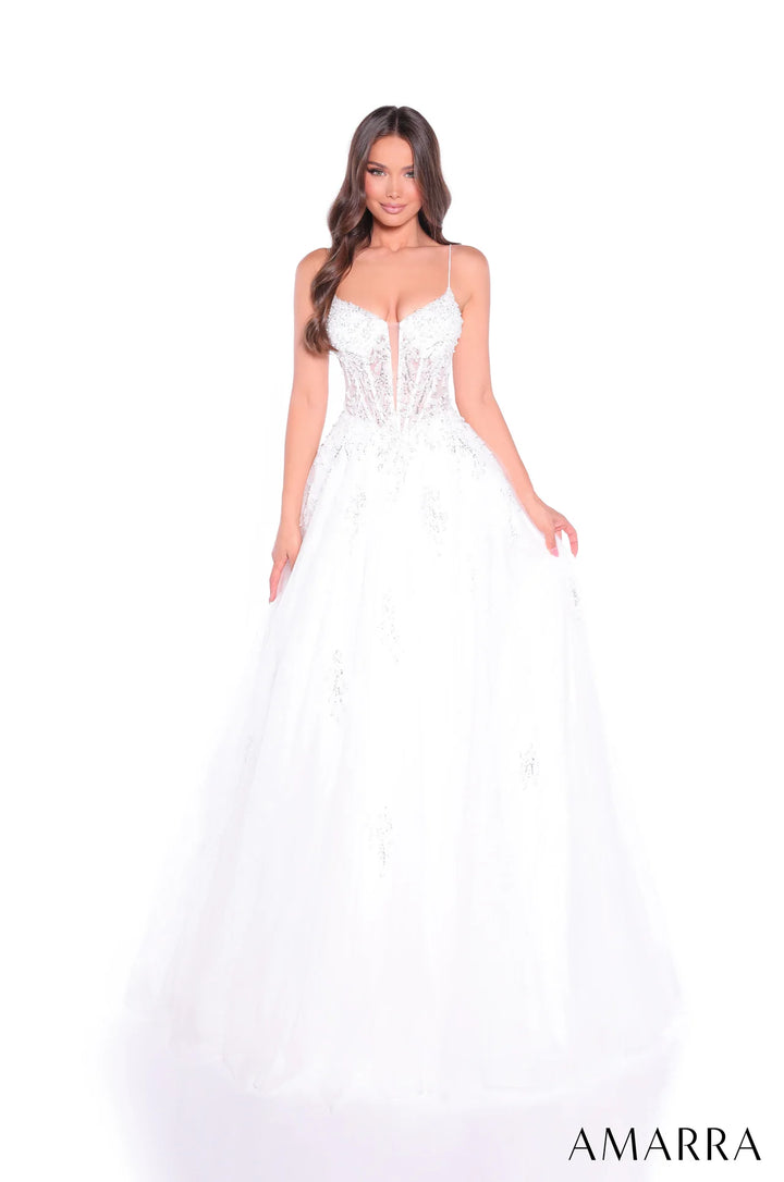 Applique Sleeveless A-line Gown by Amarra 89425