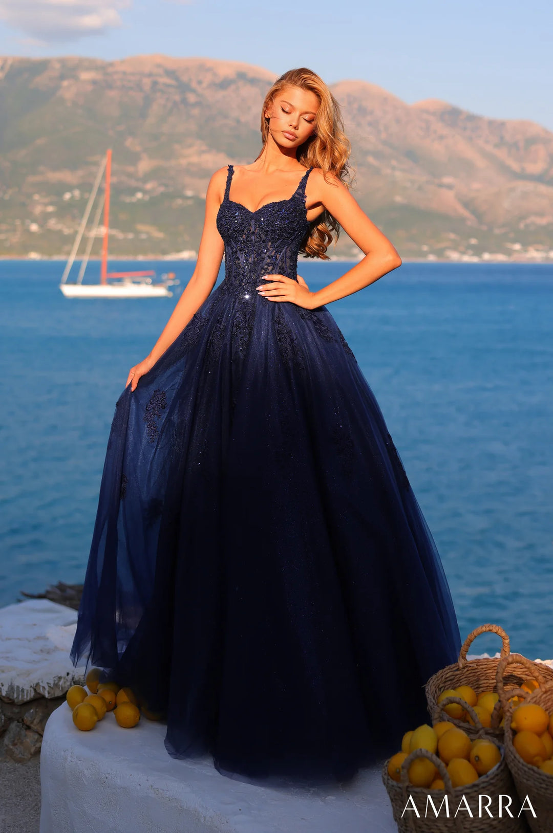 Applique Sleeveless A-line Gown by Amarra 89429