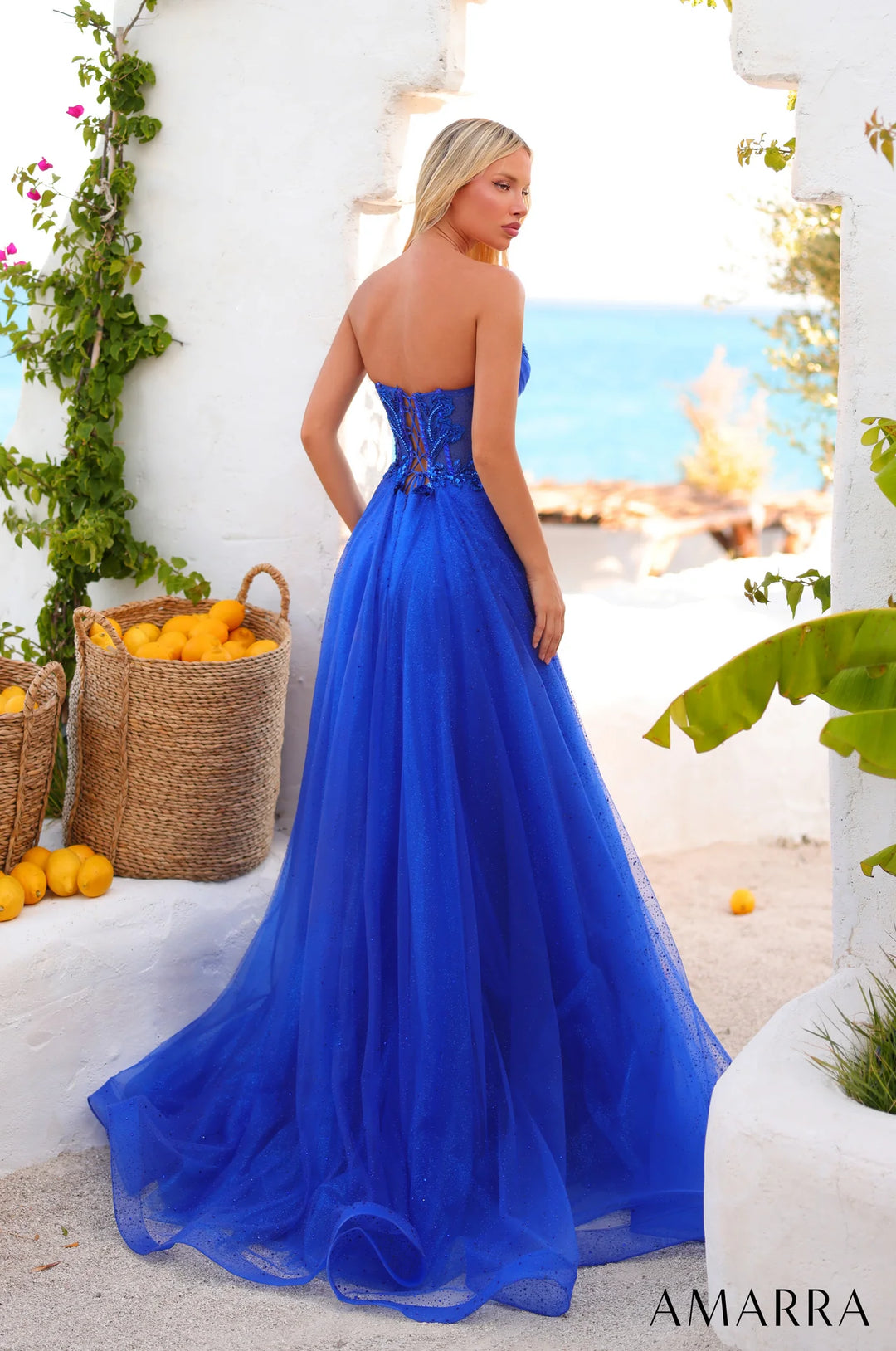 Glitter Strapless A-line Gown by Amarra 89488