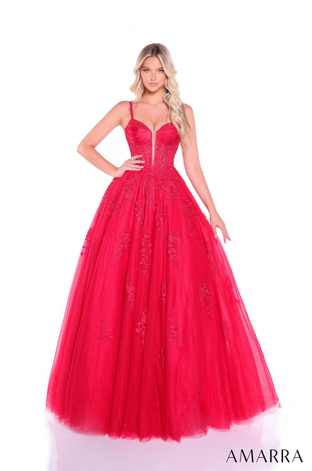 Applique Sleeveless A-line Gown by Amarra 89493