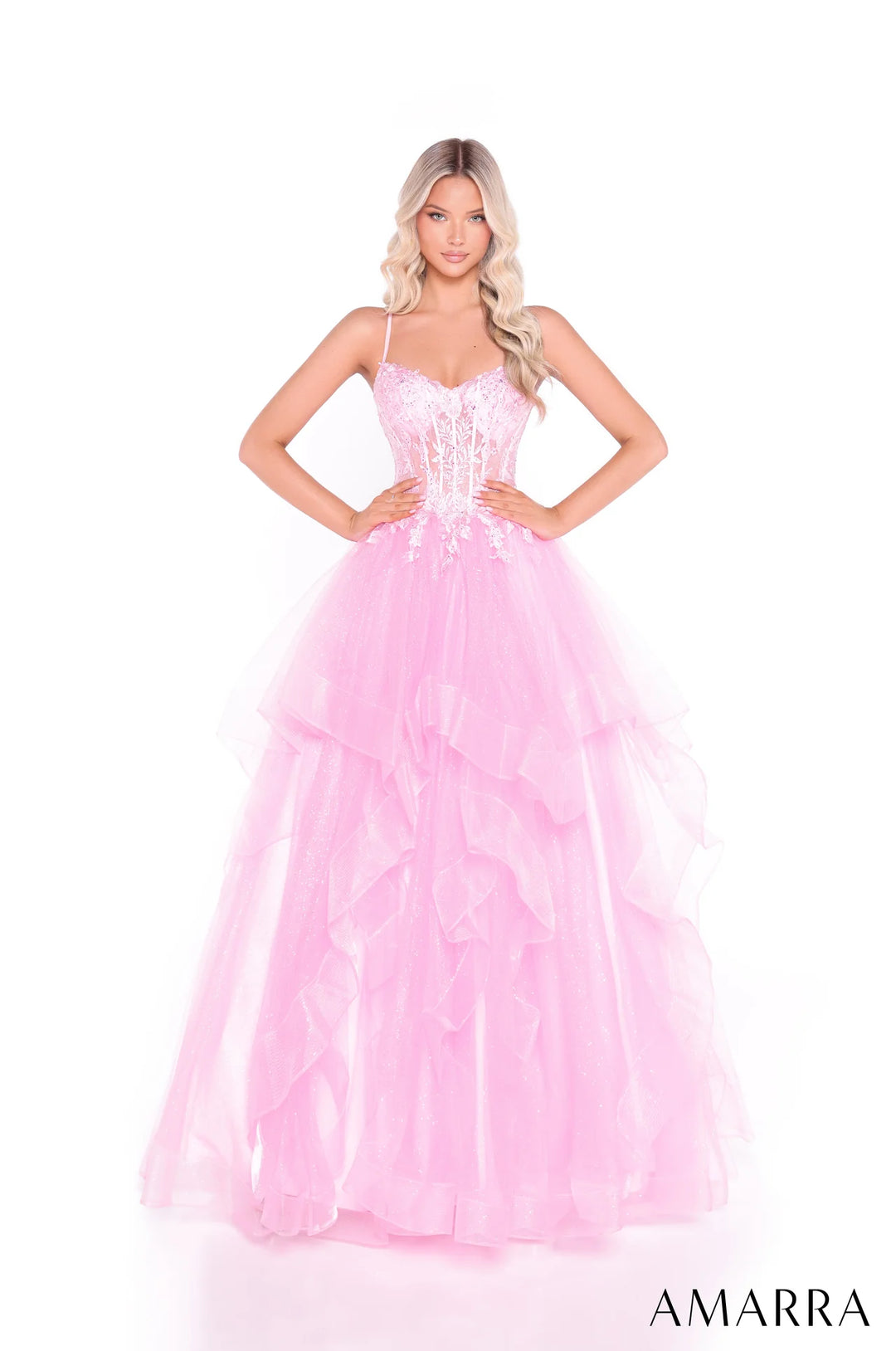 Sleeveless A-line Layered Gown by Amarra 89504