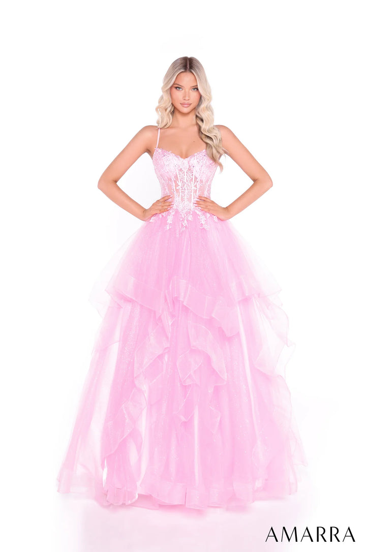 Sleeveless A-line Layered Gown by Amarra 89504