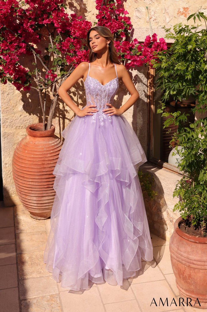 Sleeveless A-line Layered Gown by Amarra 89504