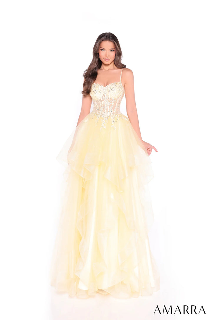Sleeveless A-line Layered Gown by Amarra 89504
