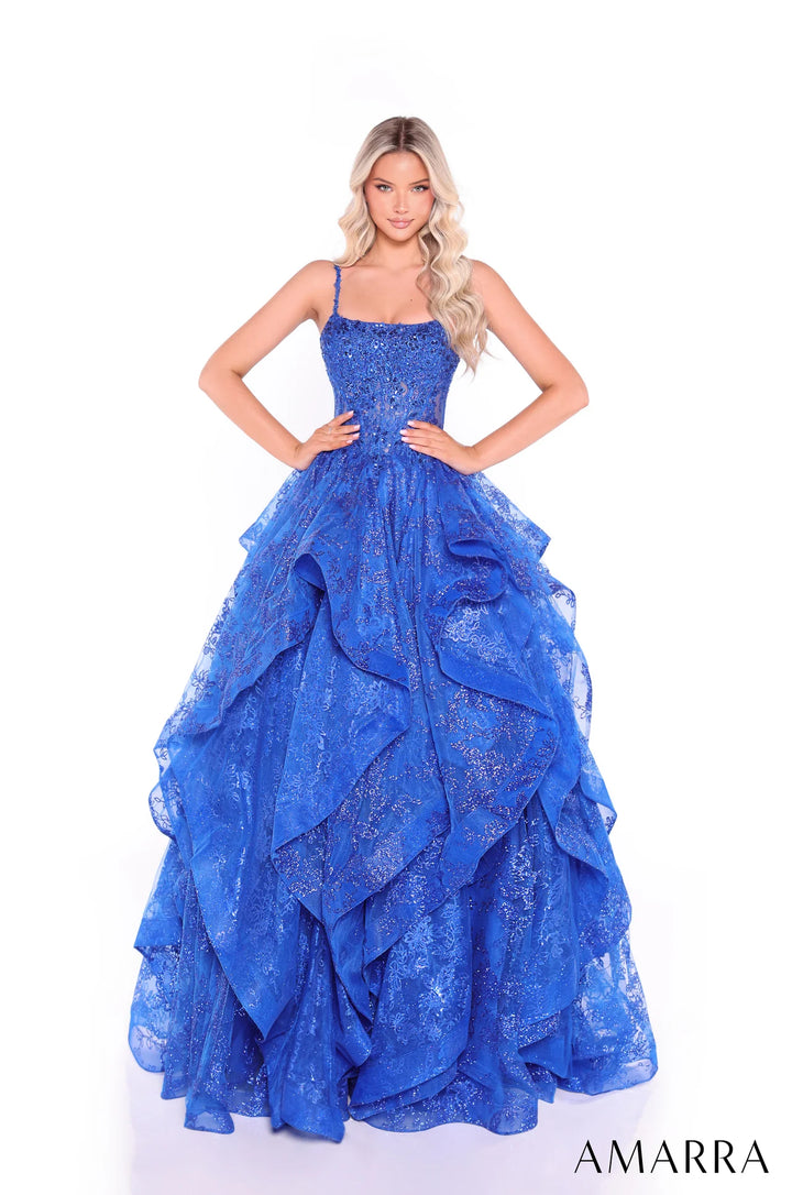 Sleeveless A-line Ruffled Gown by Amarra 89505