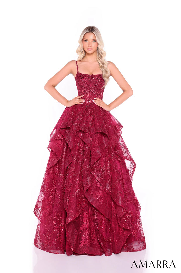 Sleeveless A-line Ruffled Gown by Amarra 89505