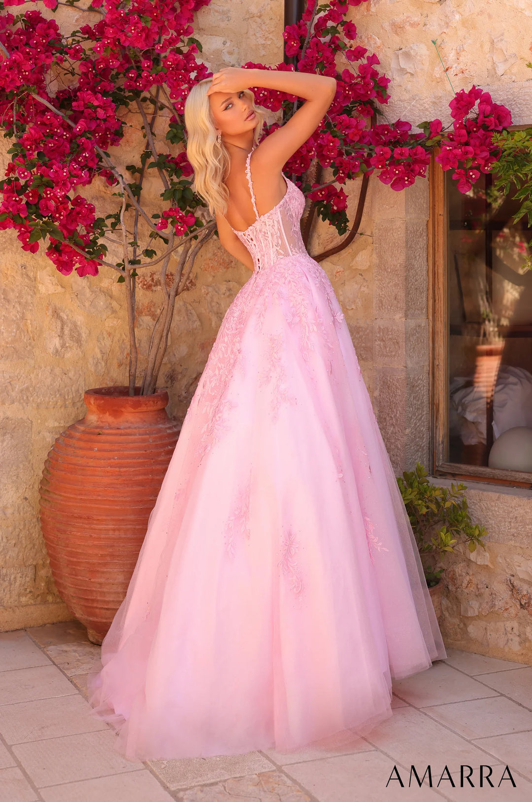 Applique Sleeveless A-line Gown by Amarra 89509