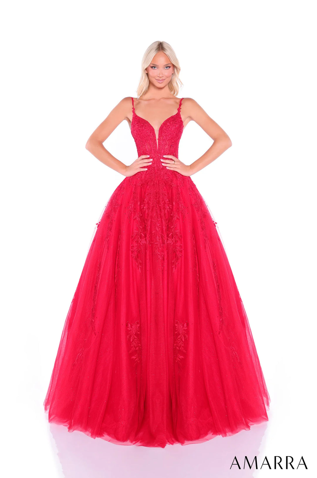 Applique Sleeveless A-line Gown by Amarra 89509