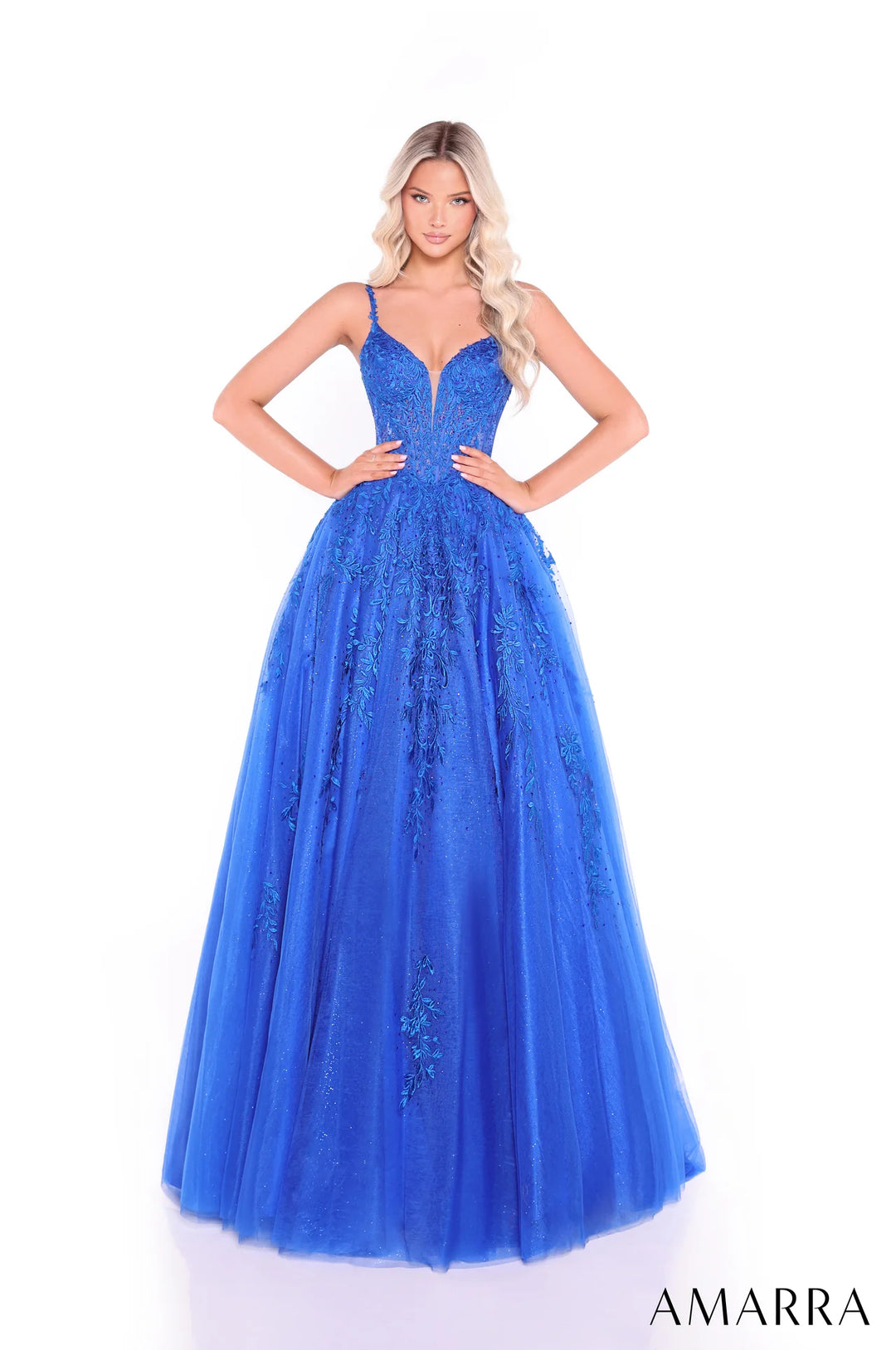 Applique Sleeveless A-line Gown by Amarra 89509