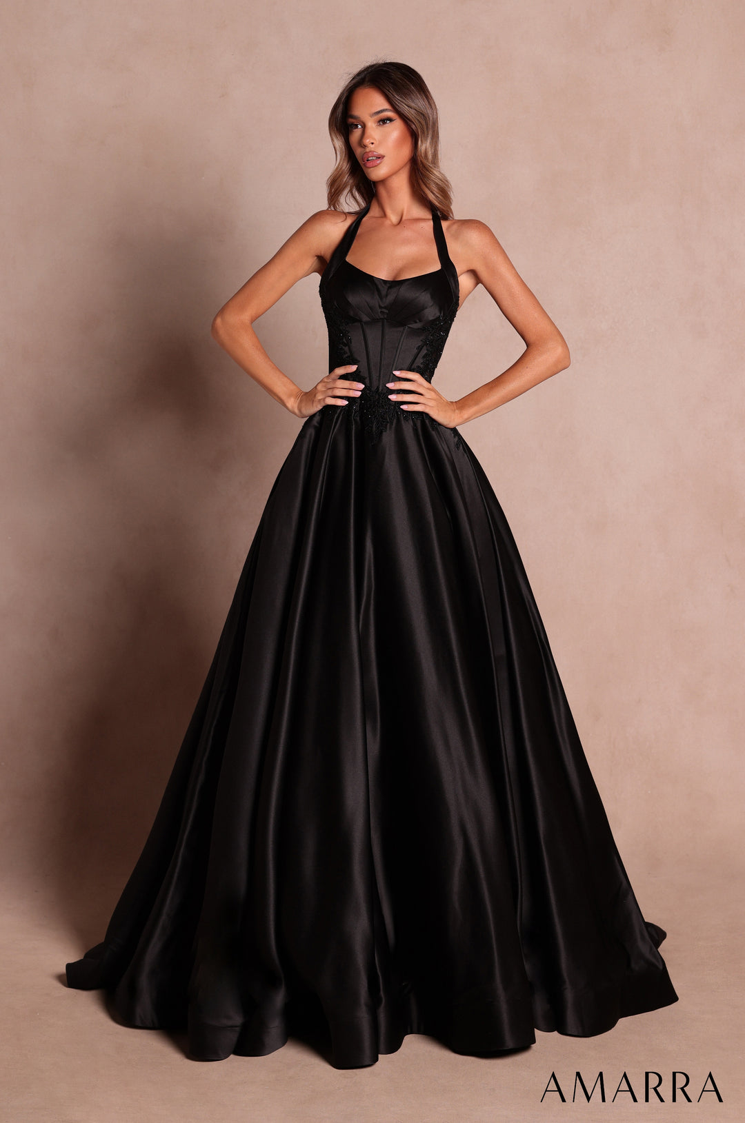 Applique Sleeveless A-line Gown by Amarra 89646