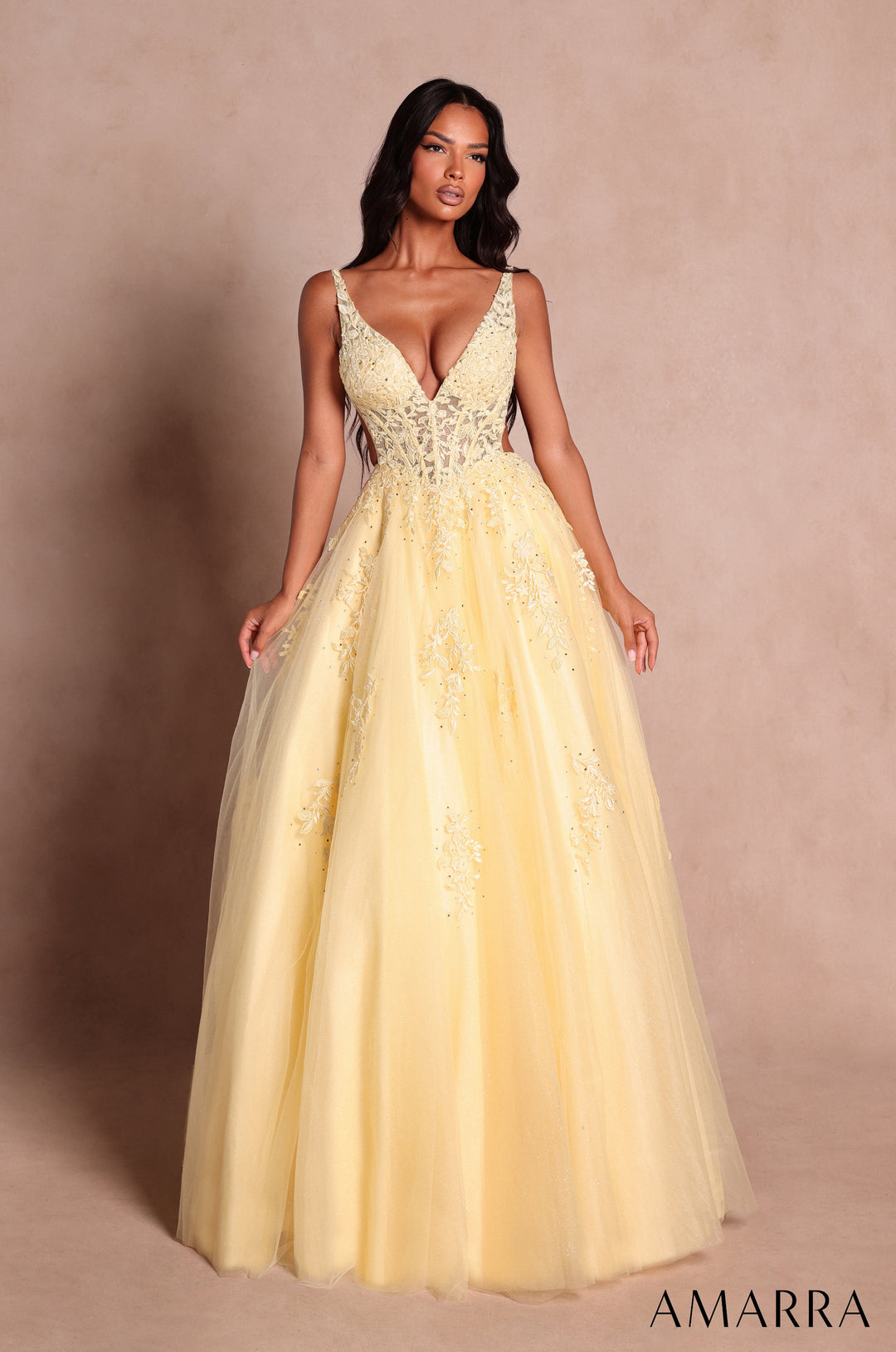 Applique Sleeveless A-line Gown by Amarra 89786