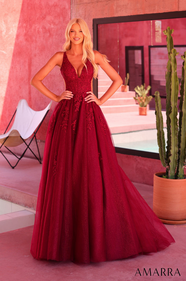 Applique Sleeveless A-line Gown by Amarra 89786