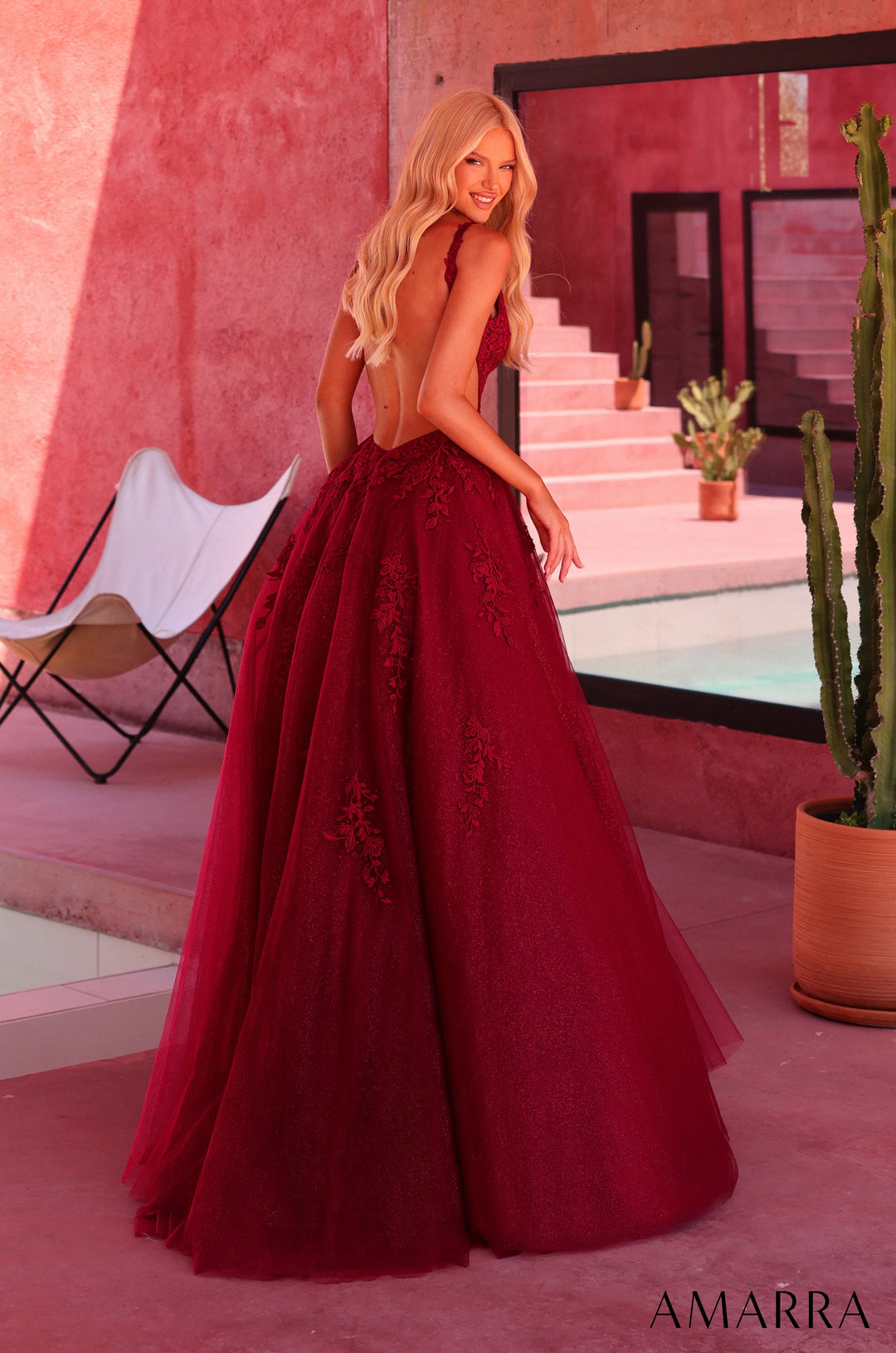 Applique Sleeveless A-line Gown by Amarra 89786