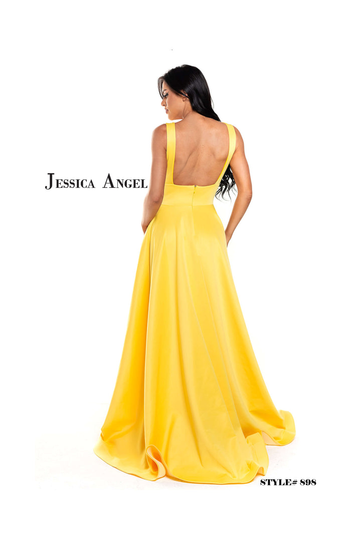 Jersey Fitted Cape Sleeve Gown by Jessica Angel 902