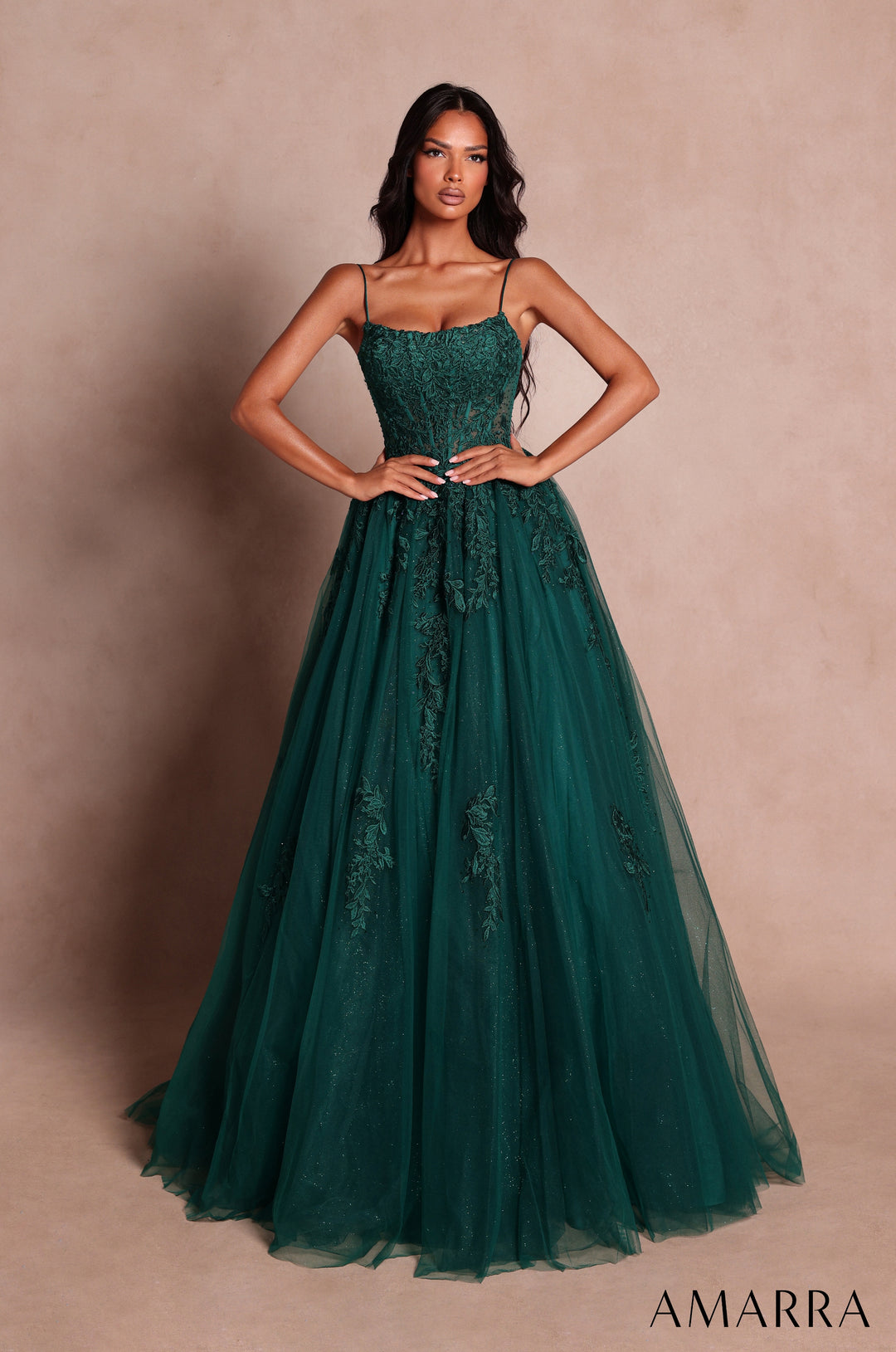 Applique Sleeveless A-line Gown by Amarra 89806