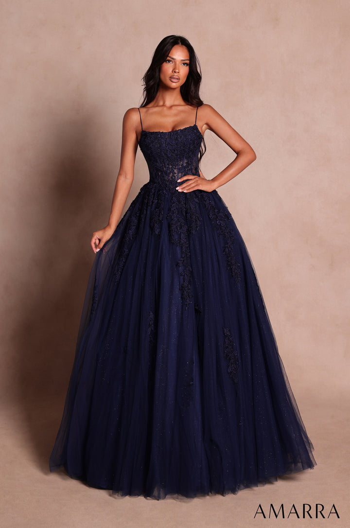 Applique Sleeveless A-line Gown by Amarra 89806