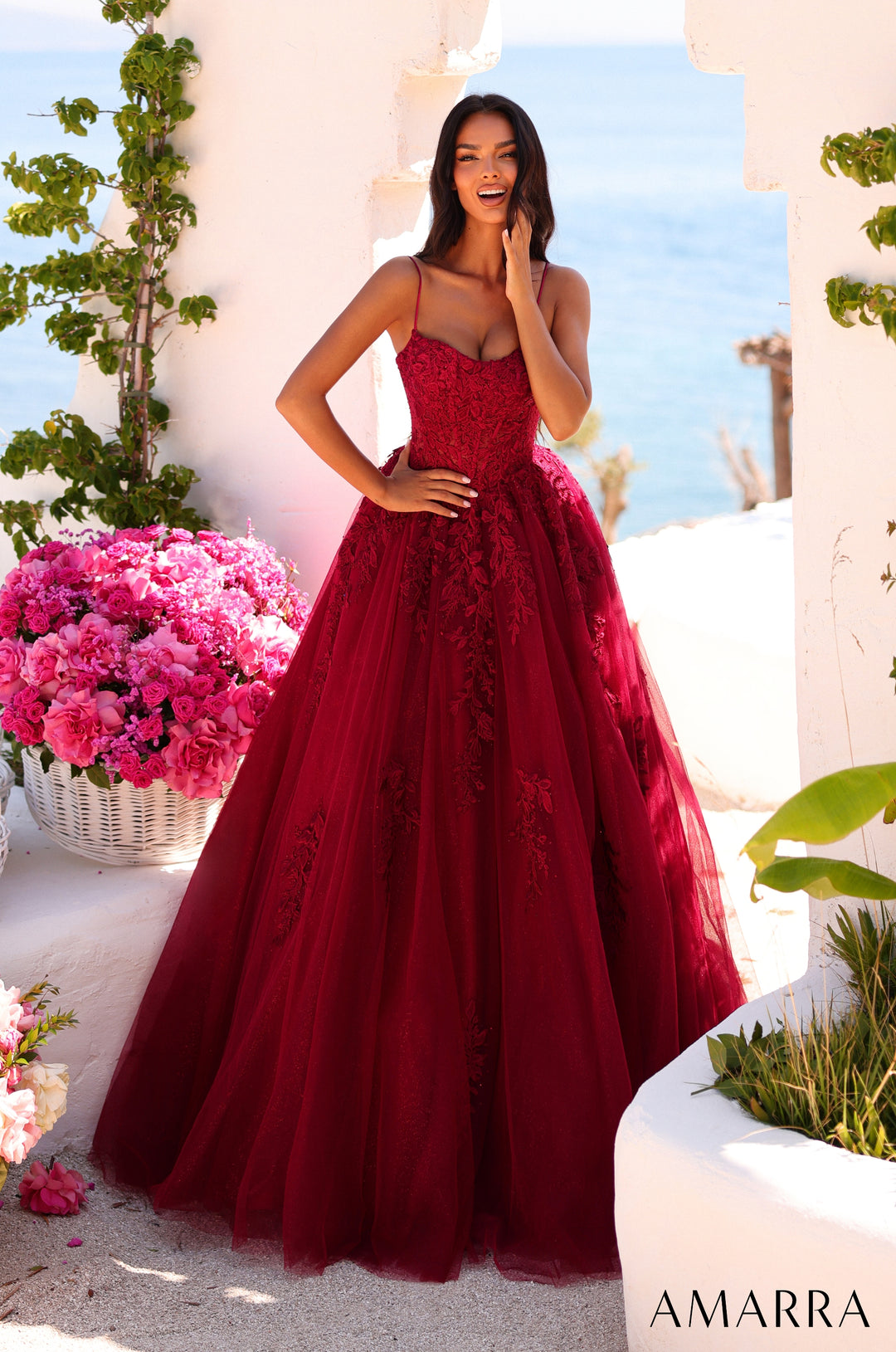 Applique Sleeveless A-line Gown by Amarra 89806