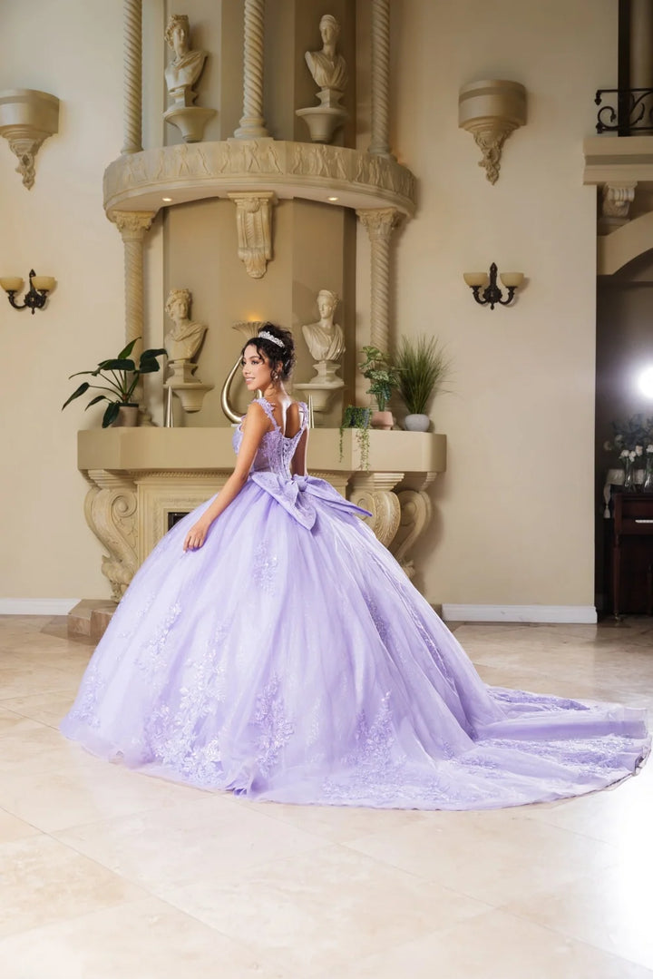 Applique Sleeveless Ball Gown by May Queen LK269