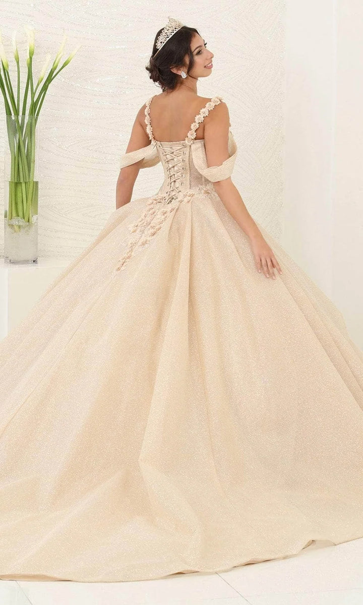 Cold Shoulder Layered Ball Gown by May Queen LK250