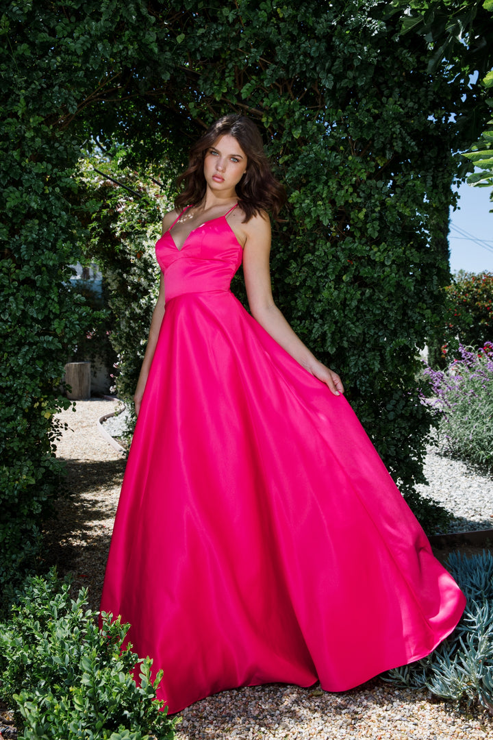 Satin Sleeveless A-line Gown by Eureka 9008