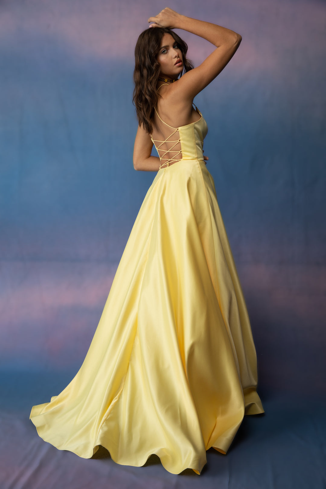 Satin Sleeveless A-line Gown by Eureka 9008