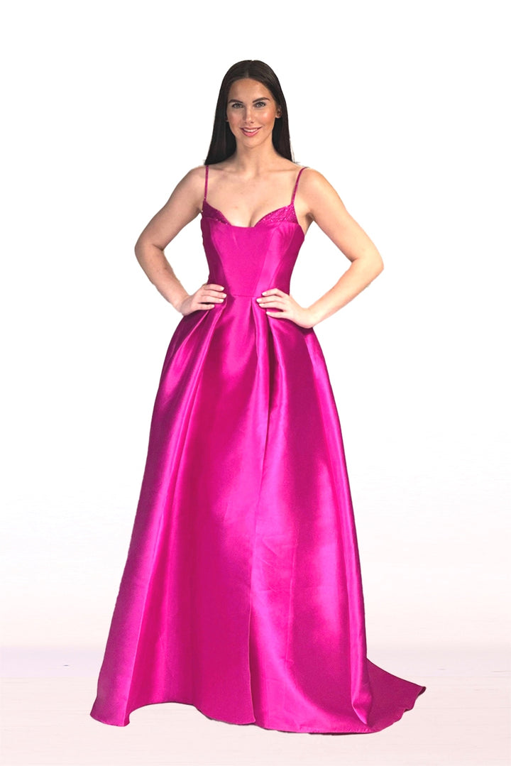 Taffeta Sleeveless A-line Gown by Abby Paris 90267