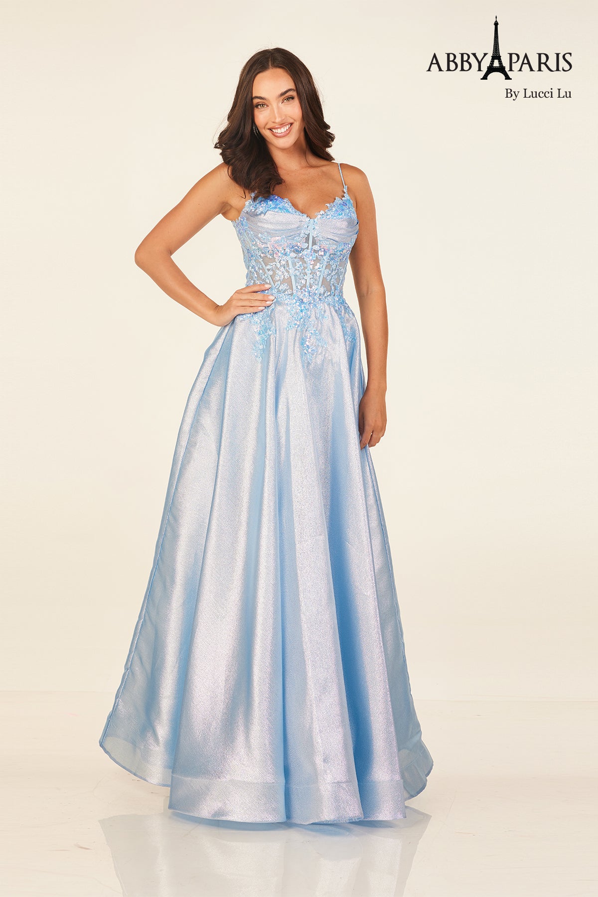Metallic Sleeveless A-line Gown by Abby Paris 90290 – ABC Fashion