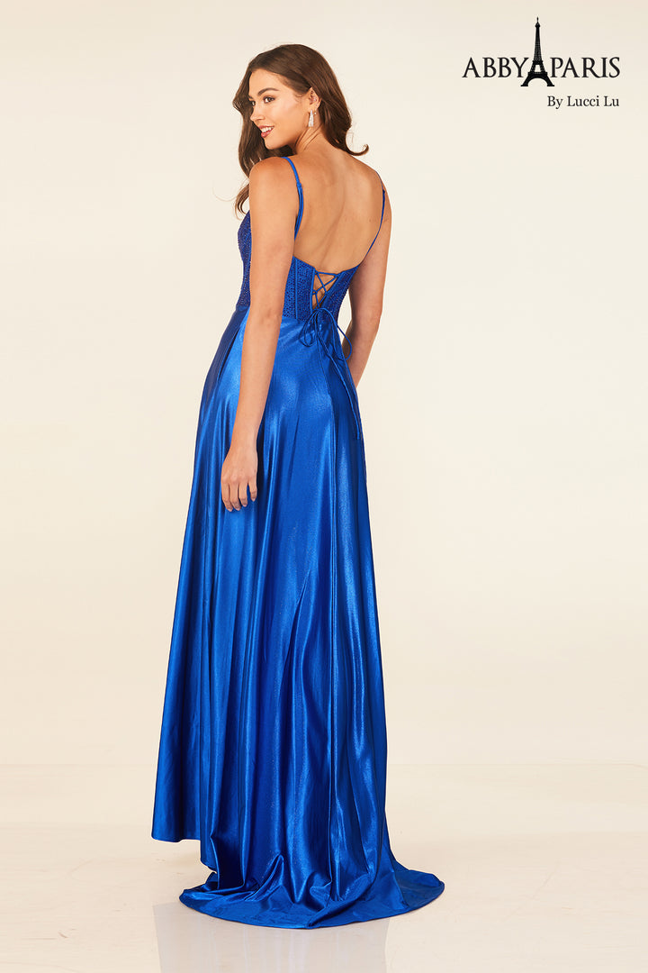Heat Stone Sleeveless A-line Gown by Abby Paris 90300